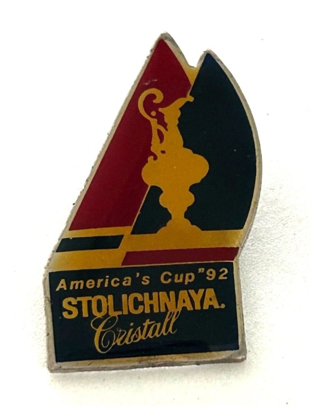 Vintage America's Cup 92 Stolichnaya Cristall Sailing Pin Badge